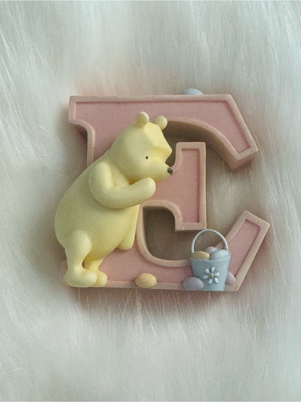 Disney Nursery Wall Letter E Decor with Yellow Bear
